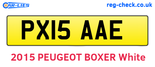 PX15AAE are the vehicle registration plates.