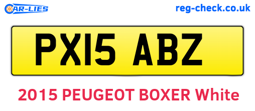 PX15ABZ are the vehicle registration plates.