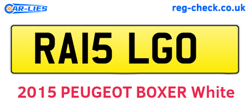 RA15LGO are the vehicle registration plates.