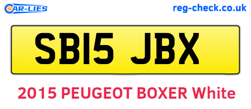 SB15JBX are the vehicle registration plates.