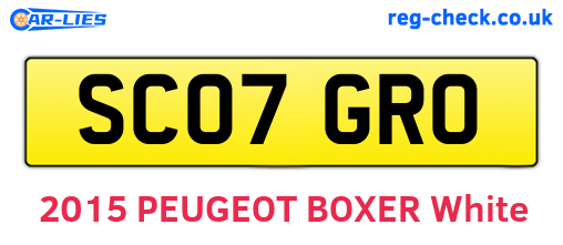 SC07GRO are the vehicle registration plates.
