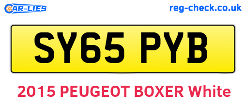 SY65PYB are the vehicle registration plates.