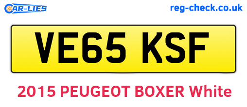 VE65KSF are the vehicle registration plates.