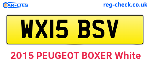 WX15BSV are the vehicle registration plates.
