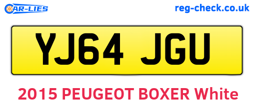 YJ64JGU are the vehicle registration plates.