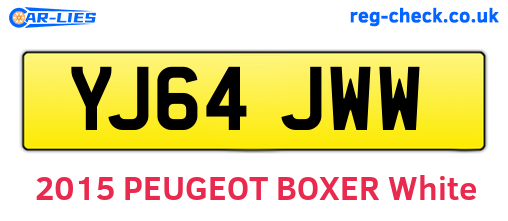 YJ64JWW are the vehicle registration plates.