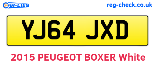 YJ64JXD are the vehicle registration plates.