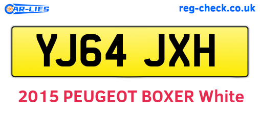 YJ64JXH are the vehicle registration plates.