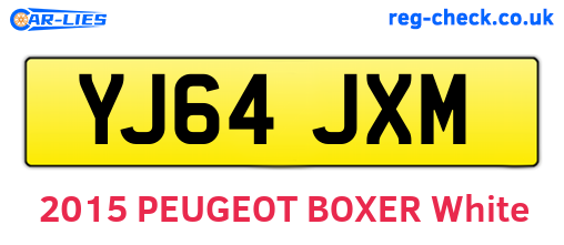 YJ64JXM are the vehicle registration plates.
