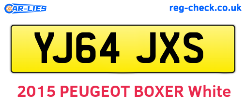 YJ64JXS are the vehicle registration plates.