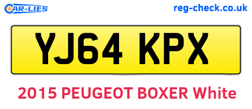 YJ64KPX are the vehicle registration plates.