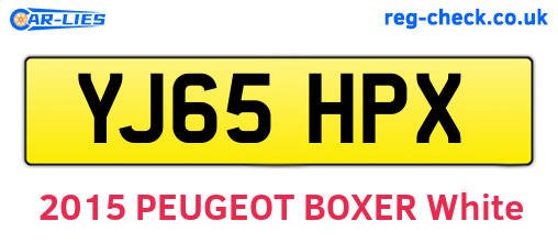 YJ65HPX are the vehicle registration plates.