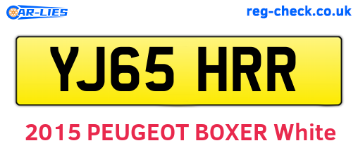 YJ65HRR are the vehicle registration plates.
