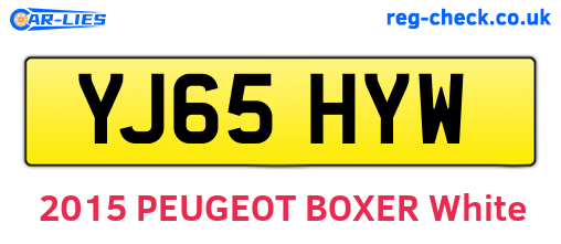 YJ65HYW are the vehicle registration plates.