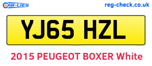 YJ65HZL are the vehicle registration plates.