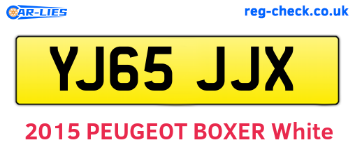 YJ65JJX are the vehicle registration plates.