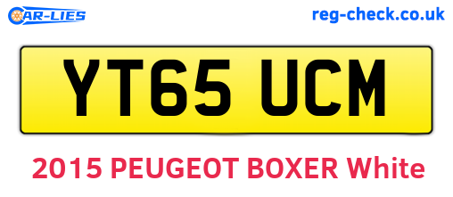 YT65UCM are the vehicle registration plates.