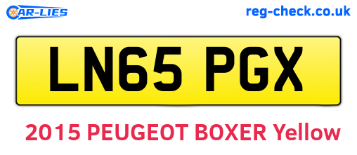 LN65PGX are the vehicle registration plates.