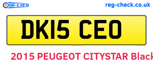 DK15CEO are the vehicle registration plates.