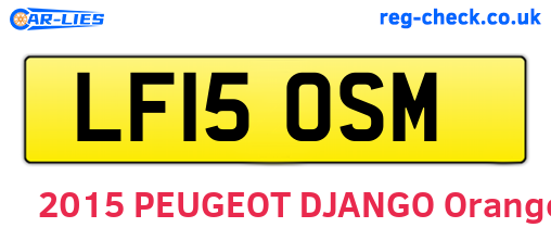 LF15OSM are the vehicle registration plates.