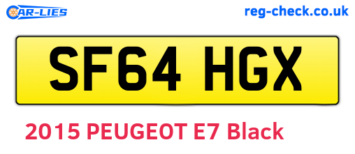 SF64HGX are the vehicle registration plates.