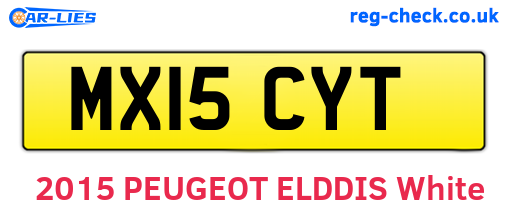 MX15CYT are the vehicle registration plates.