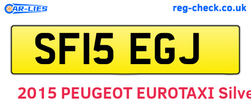 SF15EGJ are the vehicle registration plates.