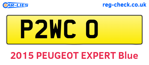 P2WCO are the vehicle registration plates.