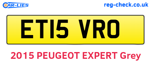 ET15VRO are the vehicle registration plates.