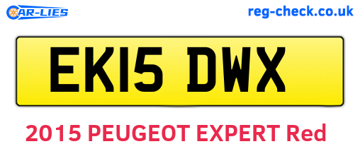 EK15DWX are the vehicle registration plates.