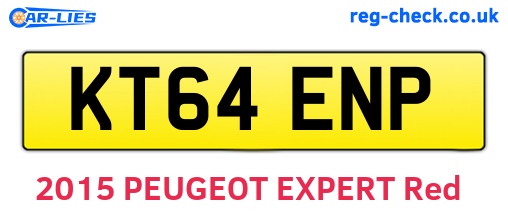 KT64ENP are the vehicle registration plates.