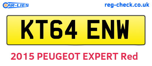 KT64ENW are the vehicle registration plates.