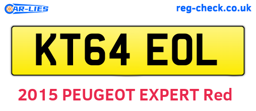 KT64EOL are the vehicle registration plates.