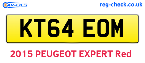 KT64EOM are the vehicle registration plates.