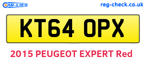 KT64OPX are the vehicle registration plates.