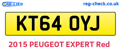 KT64OYJ are the vehicle registration plates.