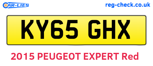 KY65GHX are the vehicle registration plates.