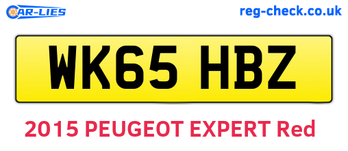 WK65HBZ are the vehicle registration plates.