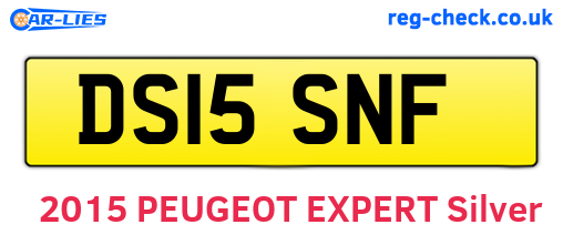 DS15SNF are the vehicle registration plates.
