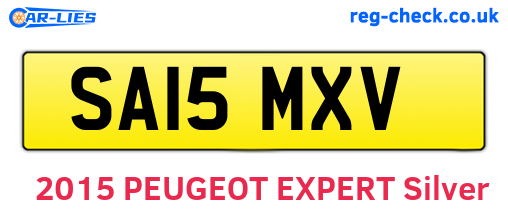 SA15MXV are the vehicle registration plates.