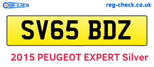 SV65BDZ are the vehicle registration plates.