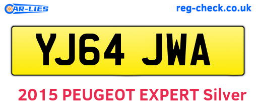 YJ64JWA are the vehicle registration plates.