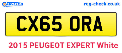 CX65ORA are the vehicle registration plates.