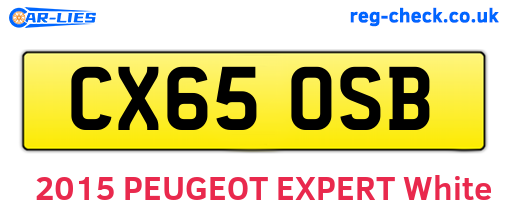 CX65OSB are the vehicle registration plates.