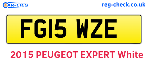 FG15WZE are the vehicle registration plates.