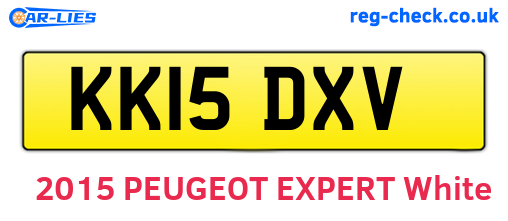 KK15DXV are the vehicle registration plates.