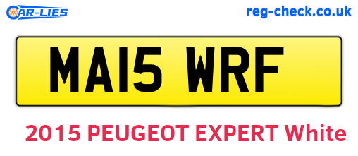 MA15WRF are the vehicle registration plates.