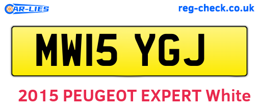 MW15YGJ are the vehicle registration plates.