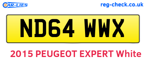 ND64WWX are the vehicle registration plates.