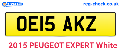 OE15AKZ are the vehicle registration plates.